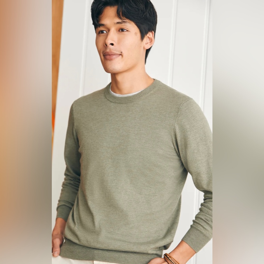 NWT Faherty Men’s Movement Crewneck Sweater, Size Large